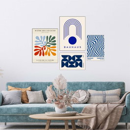 Wallity Mdf - 00135 Conjunto de 4 Pinturas Decorativas de MDF Multicolor